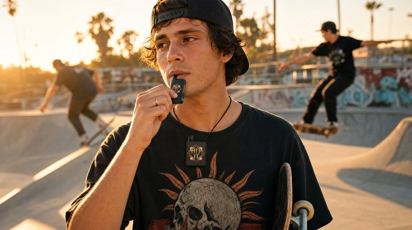 HIT IT pendant at the skatepark